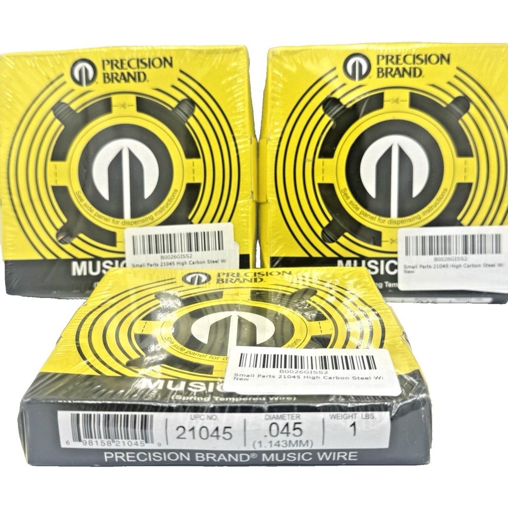 Lot of 3 Precision Brand Music Wire .045 Diameter Spring Tempered 1 lb Each